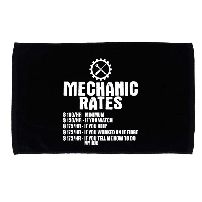 Mechanic Funny Gift Great Gift Mechanic Rates Gift Microfiber Hand Towel