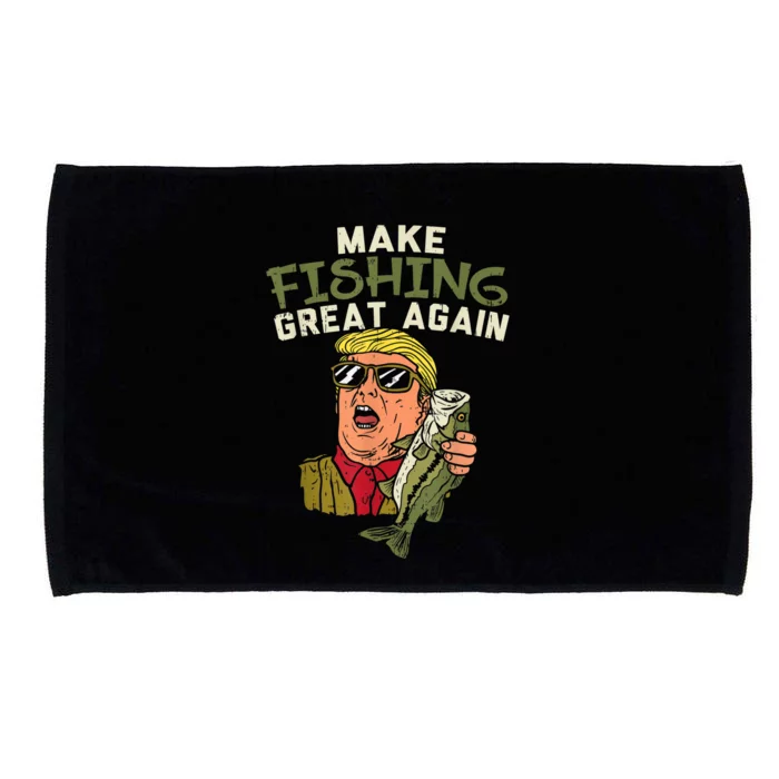 Make Fishing Great Again Trump Funny Fisherman Angler Microfiber Hand Towel