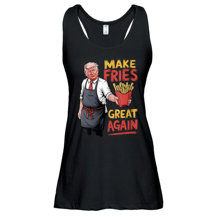 Make Fries Great Again Viral Doanld Trump Meme Ladies Essential Flowy Tank