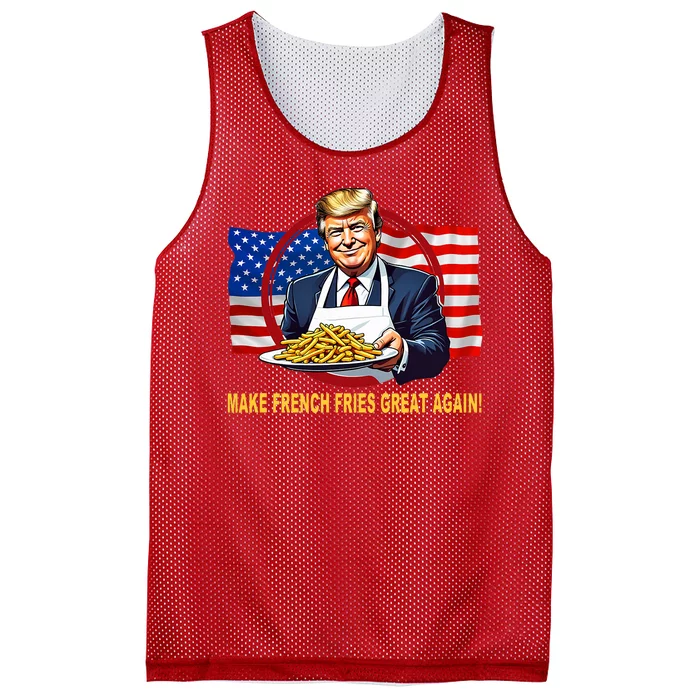 Make Fries Great Again Donald Trump Mesh Reversible Basketball Jersey Tank