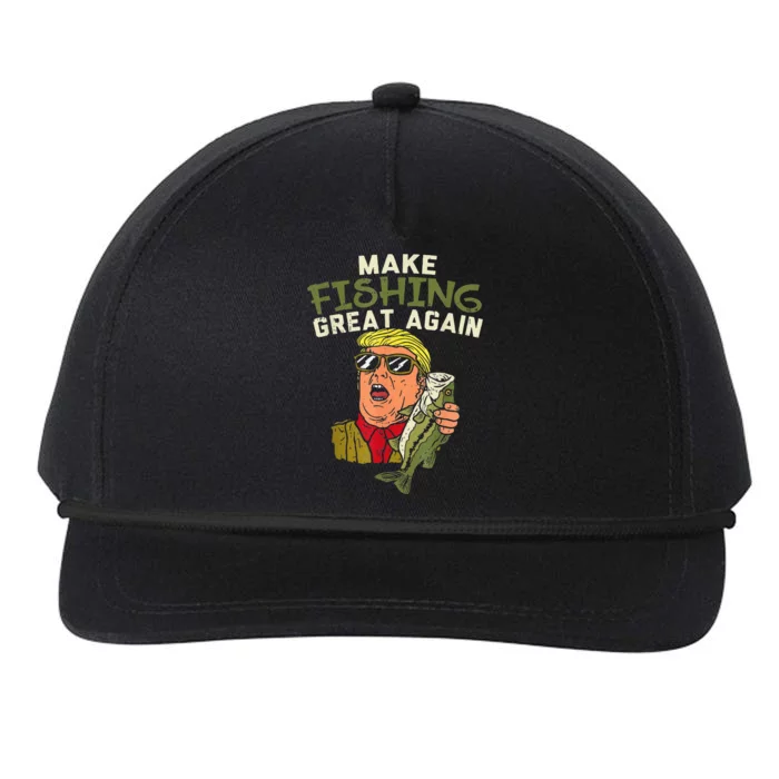 Make Fishing Great Again Trump Funny Fisherman Angler Gift Snapback Five-Panel Rope Hat