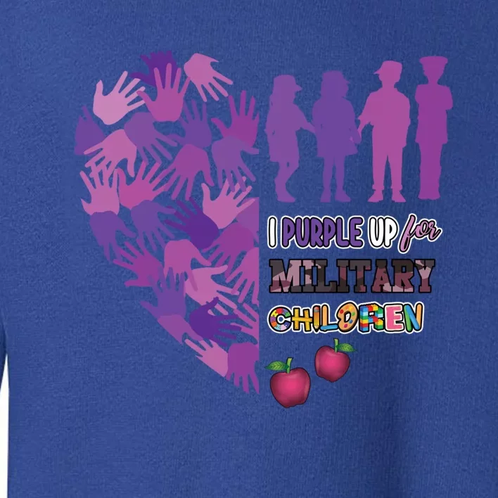 Military Funny Gift Purple Up For Military Month Gift Toddler Sweatshirt