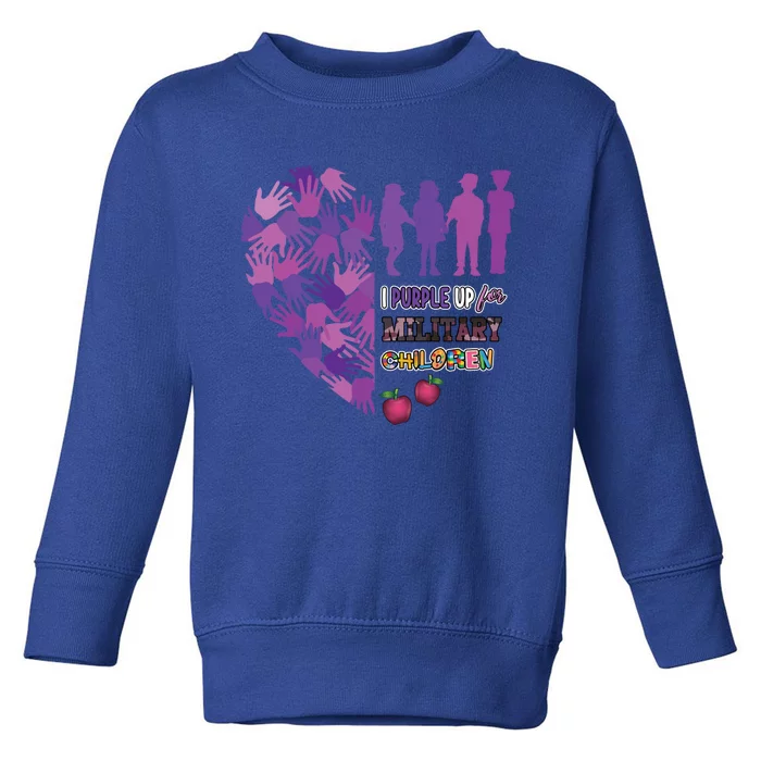 Military Funny Gift Purple Up For Military Month Gift Toddler Sweatshirt