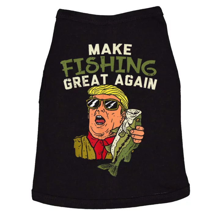 Make Fishing Great Again Trump Funny Fisherman Angler Gift Doggie Tank