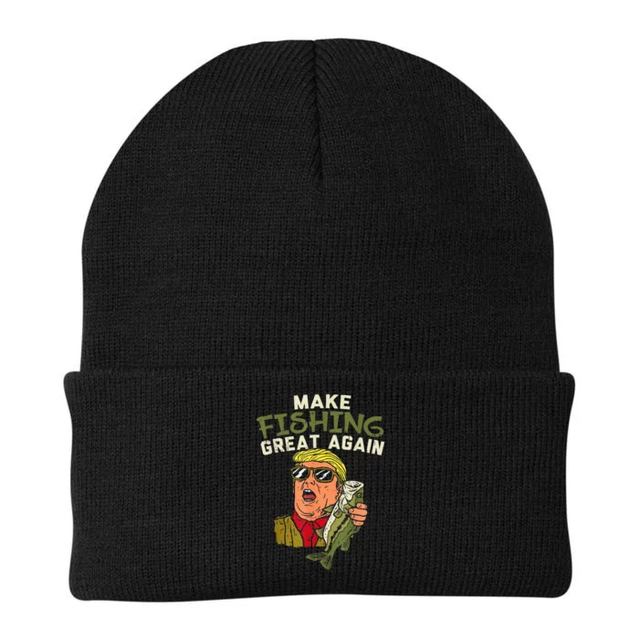 Make Fishing Great Again Trump Funny Fisherman Angler Gift Knit Cap Winter Beanie