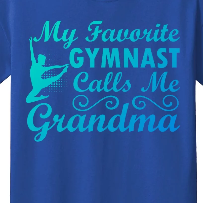 My Favorite Gymnast Calls Me Grandma Gymnastic Dog Lover Gift Kids T-Shirt