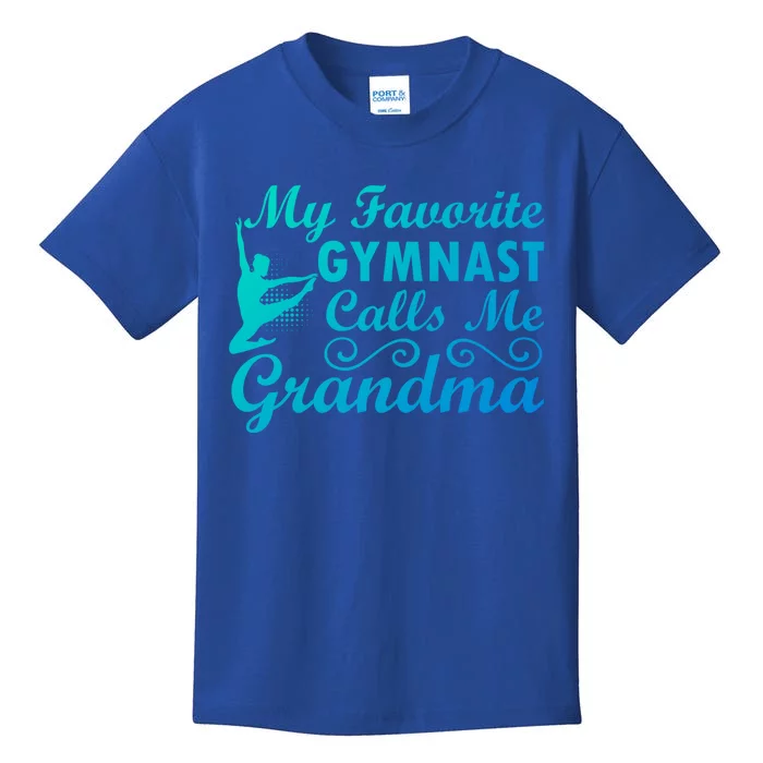 My Favorite Gymnast Calls Me Grandma Gymnastic Dog Lover Gift Kids T-Shirt