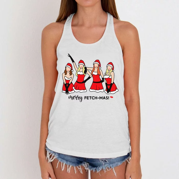 Merry Fetchmas Girls Inspired I'm Cool Mommy Meangirls Christmas Women's Knotted Racerback Tank