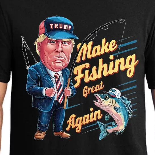 Make Fishing Great Again Trump Funny Fisherman Angler Pajama Set