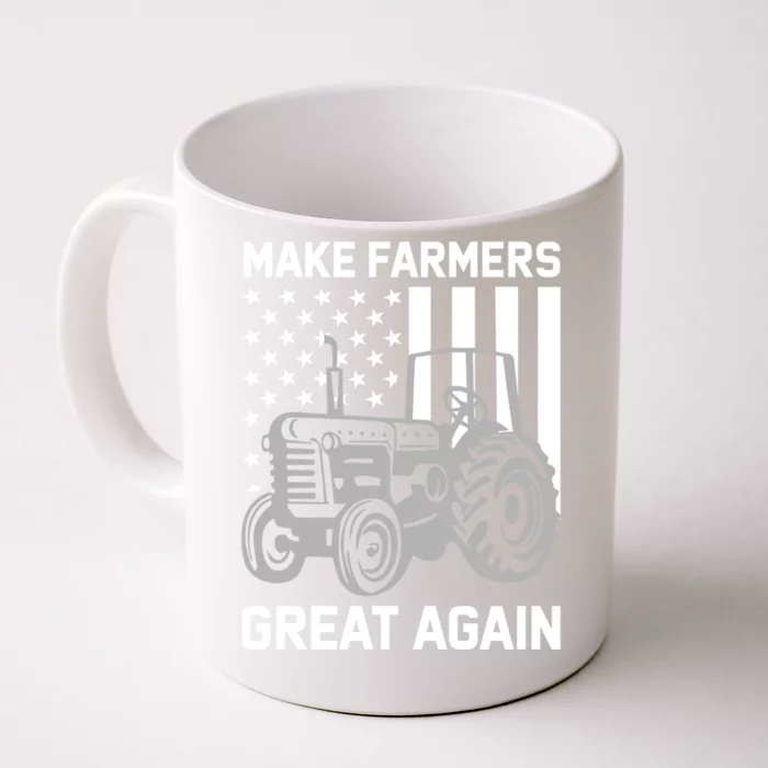 Make Farmers Great Again American Flag Agriculture Tractor Gift Front & Back Coffee Mug