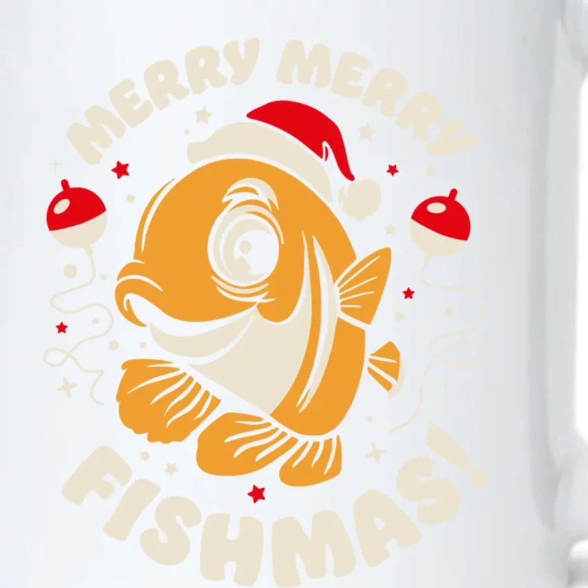 Merry Fishmas Gift Black Color Changing Mug