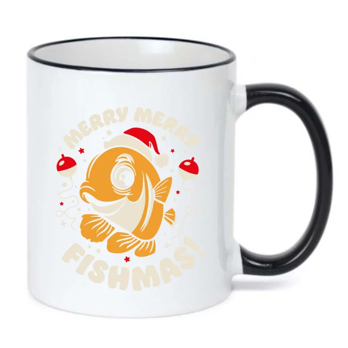 Merry Fishmas Gift Black Color Changing Mug