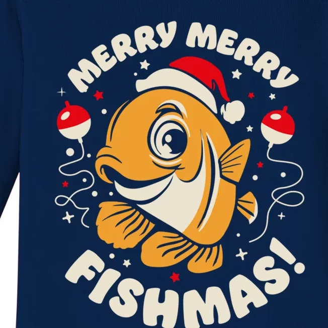 Merry Fishmas Gift Baby Long Sleeve Bodysuit