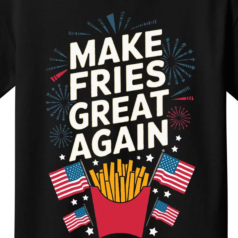 Make Fries Great Again Potato Lovers Humor Trump Kids T-Shirt