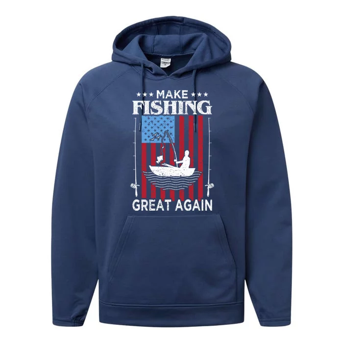 Make Fishing Great Again Cute Gift Performance Fleece Hoodie