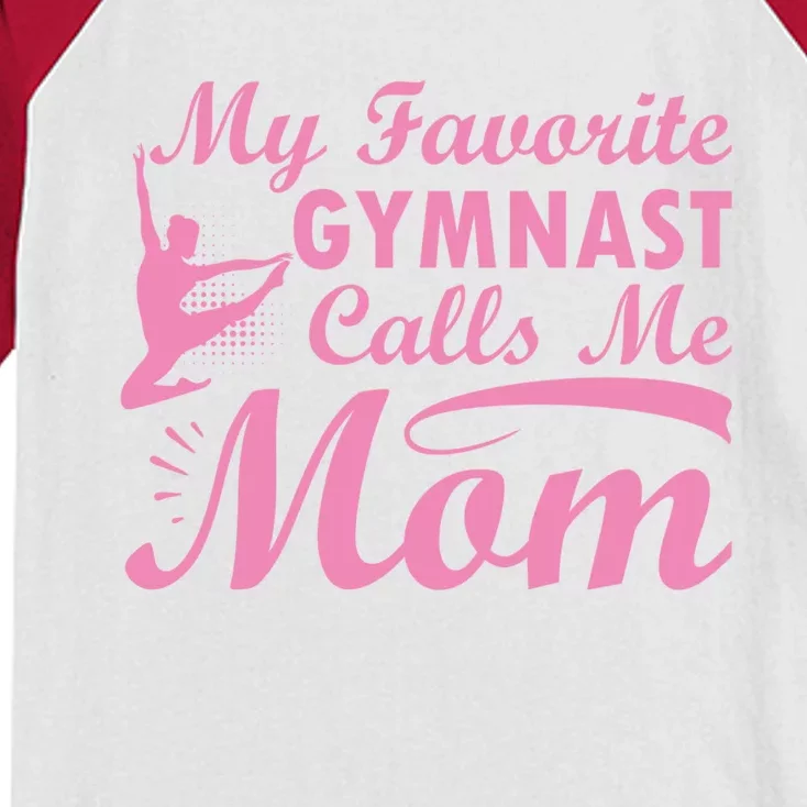 My Favorite Gymnast Calls Me Mom Gymnastic Dog Lover Cute Gift Kids Colorblock Raglan Jersey