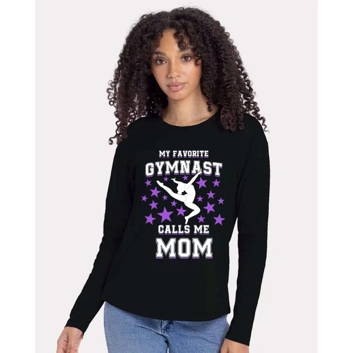 My Favorite Gymnast Calls Me Mom Gift Gymnastics Mom Gift Womens Cotton Relaxed Long Sleeve T-Shirt