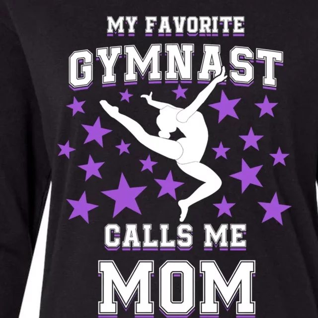 My Favorite Gymnast Calls Me Mom Gift Gymnastics Mom Gift Womens Cotton Relaxed Long Sleeve T-Shirt