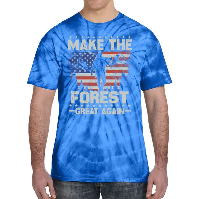 Make Forest Great Again Gift Usa Flag Wildlife Coyote Hunters Gift Tie-Dye T-Shirt