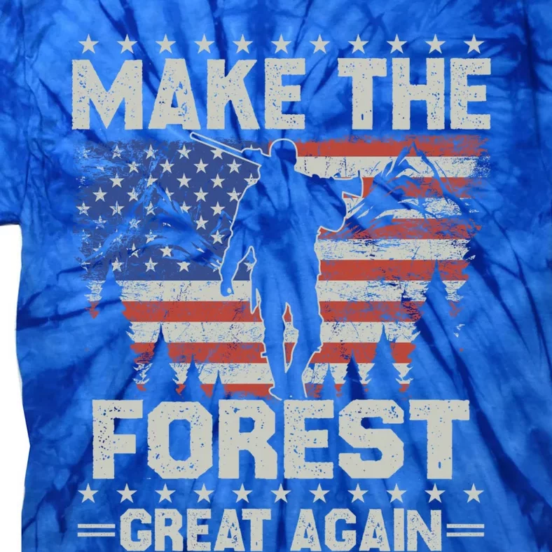 Make Forest Great Again Gift Usa Flag Wildlife Coyote Hunters Gift Tie-Dye T-Shirt