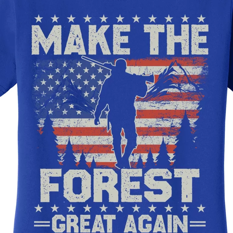 Make Forest Great Again Gift Usa Flag Wildlife Coyote Hunters Gift Women's T-Shirt