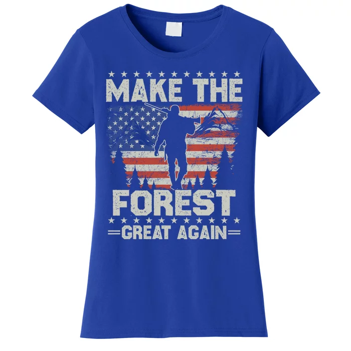 Make Forest Great Again Gift Usa Flag Wildlife Coyote Hunters Gift Women's T-Shirt