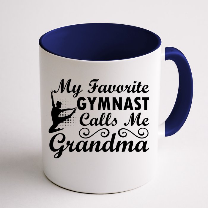 My Favorite Gymnast Calls Me Grandma Gymnastic Dog Lover Gift Front & Back Coffee Mug