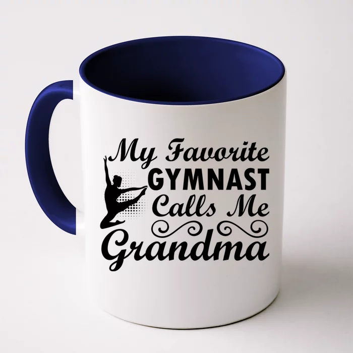 My Favorite Gymnast Calls Me Grandma Gymnastic Dog Lover Gift Front & Back Coffee Mug