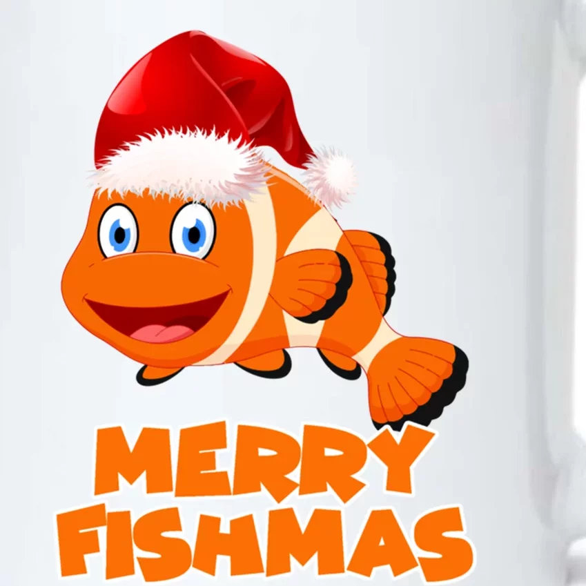 Merry Fishmas Gift Black Color Changing Mug