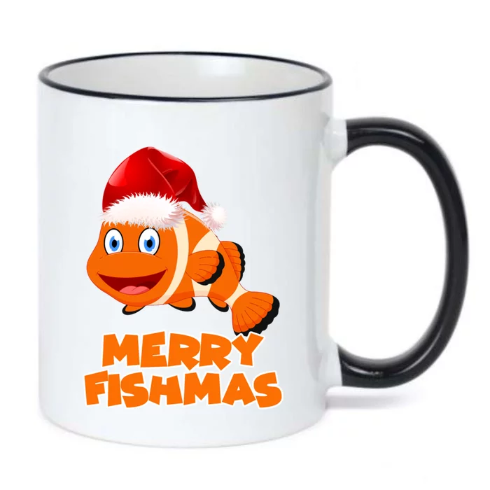 Merry Fishmas Gift Black Color Changing Mug