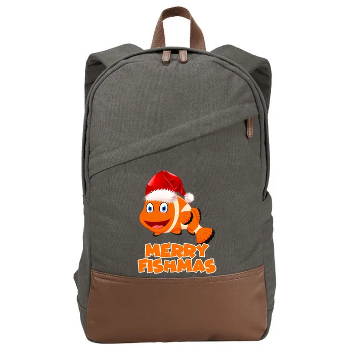 Merry Fishmas Gift Cotton Canvas Backpack