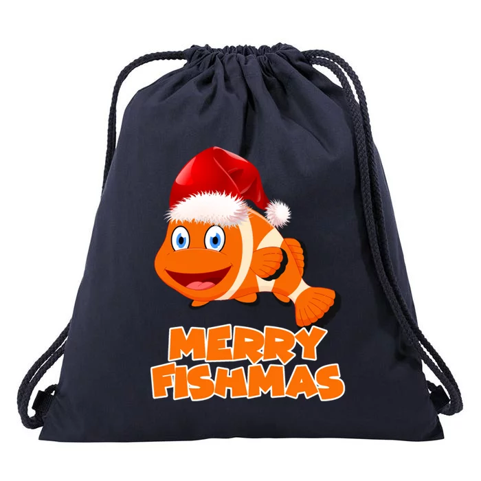 Merry Fishmas Gift Drawstring Bag