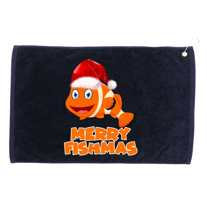 Merry Fishmas Gift Grommeted Golf Towel