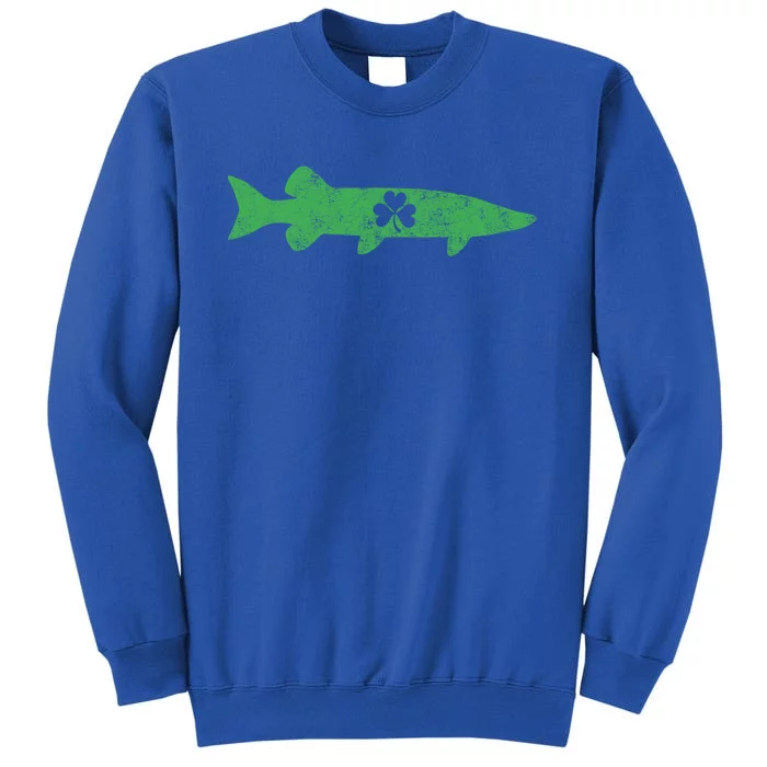 Musky Fishing Gift St Patrick's Day Irish Fisher Gift Tall Sweatshirt