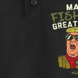 Make Fishing Great Again Trump Funny Fisherman Angler Gift Dry Zone Grid Performance Polo