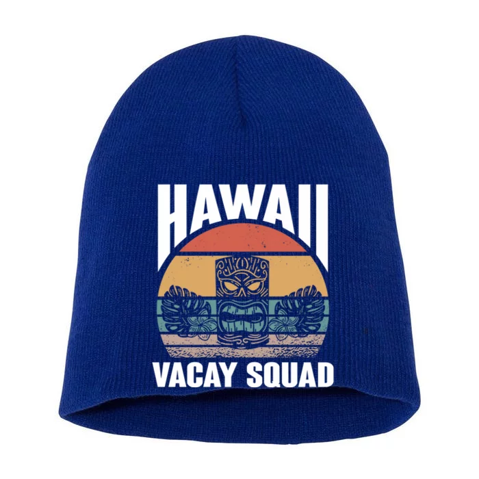 Matching Family Group Hawaiian Retro Hawaii Vacay Squad Cute Gift Short Acrylic Beanie