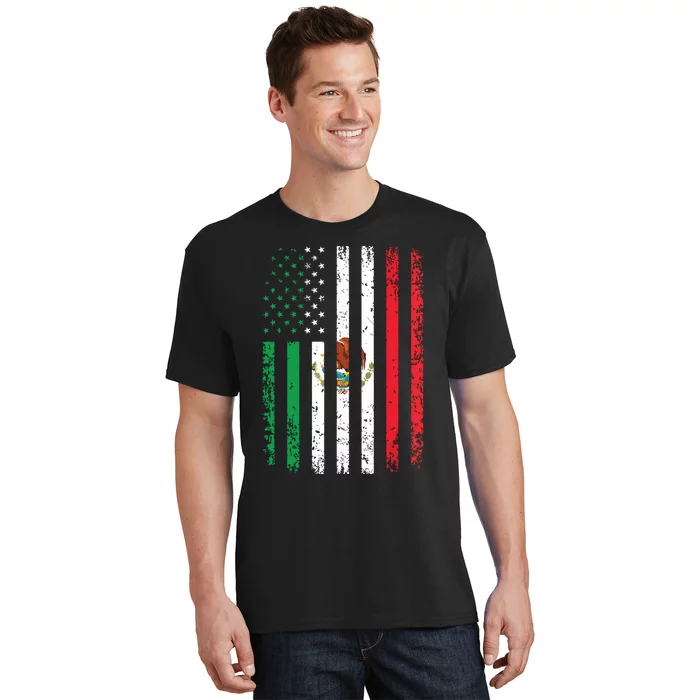 Mexico Flag Gift 4th Of July USA American Mexican Flag T-Shirt