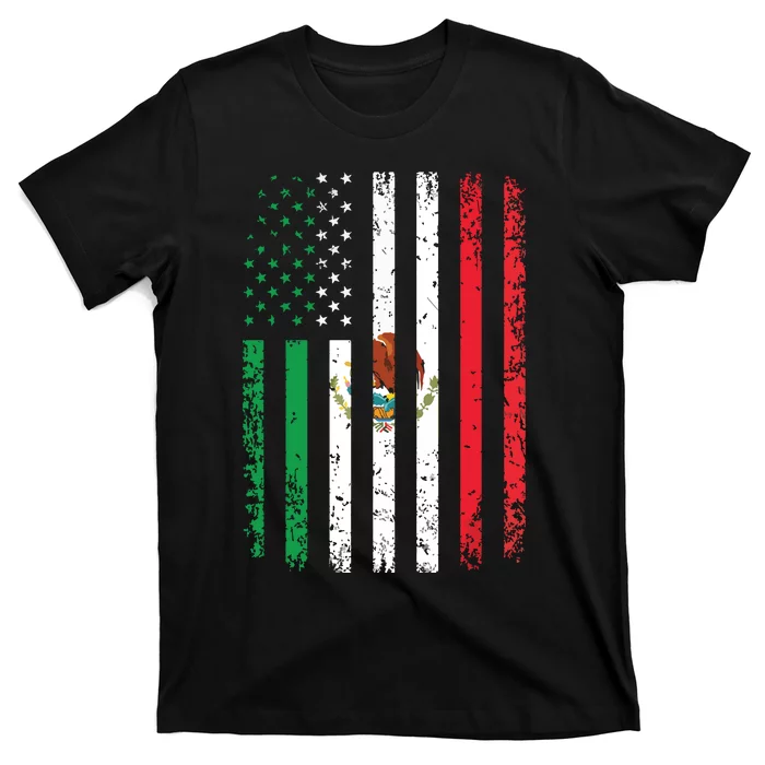 Mexico Flag Gift 4th Of July USA American Mexican Flag T-Shirt