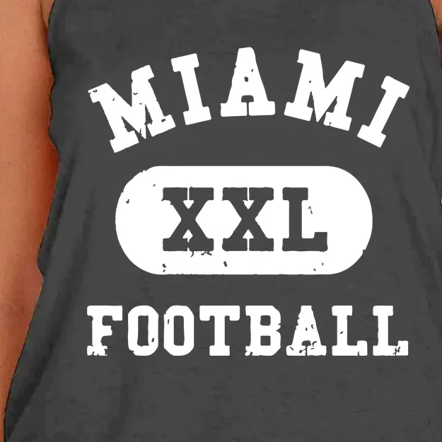 Miami Football Gift For Fan Sport Women's Knotted Racerback Tank