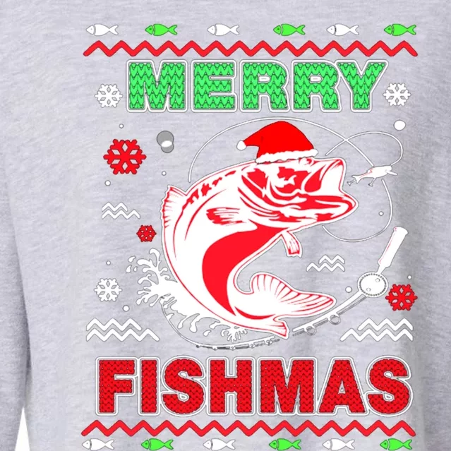 Merry Fishmas Gift Cropped Pullover Crew