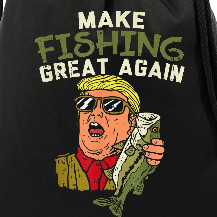 Make Fishing Great Again Trump Funny Fisherman Angler Drawstring Bag