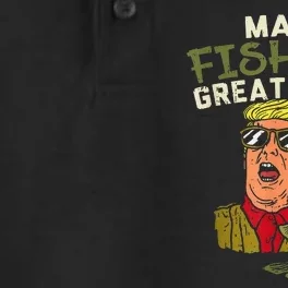 Make Fishing Great Again Trump Funny Fisherman Angler Dry Zone Grid Performance Polo