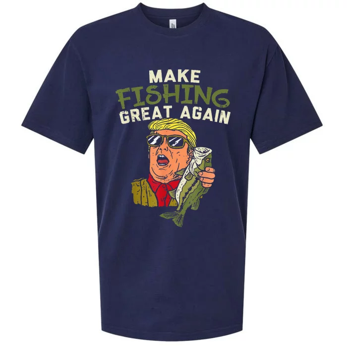 Make Fishing Great Again Trump Funny Fisherman Angler Sueded Cloud Jersey T-Shirt