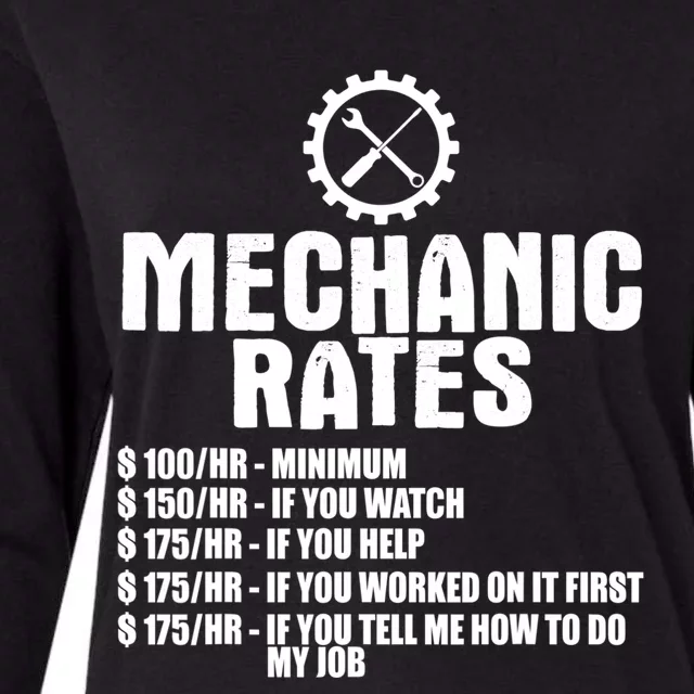 Mechanic Funny Gift Great Gift Mechanic Rates Cool Gift Womens Cotton Relaxed Long Sleeve T-Shirt