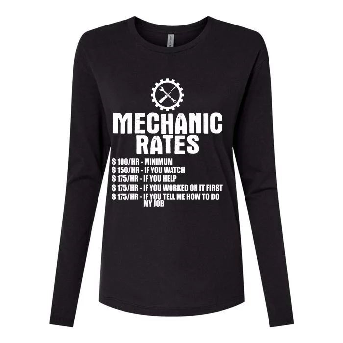 Mechanic Funny Gift Great Gift Mechanic Rates Cool Gift Womens Cotton Relaxed Long Sleeve T-Shirt