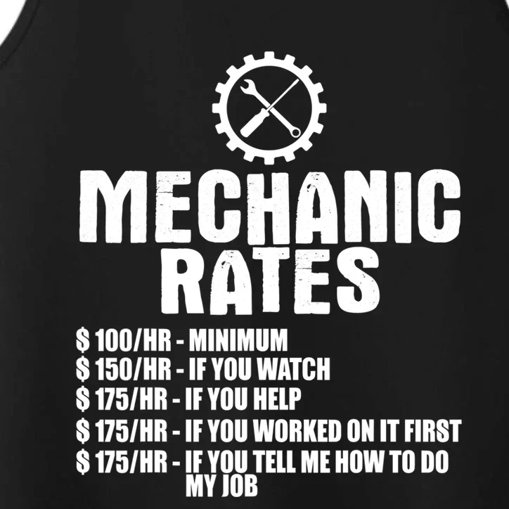 Mechanic Funny Gift Great Gift Mechanic Rates Cool Gift Performance Tank