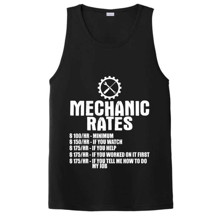 Mechanic Funny Gift Great Gift Mechanic Rates Cool Gift Performance Tank