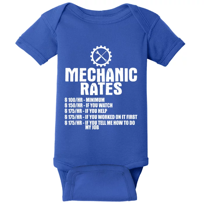 Mechanic Funny Gift Great Gift Mechanic Rates Cool Gift Baby Bodysuit