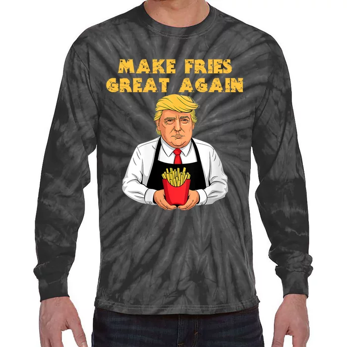 Make Fries Great Again Illustration Tie-Dye Long Sleeve Shirt