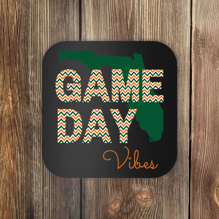 Miami Football Game Day Vibes Fall Tailgate Coaster